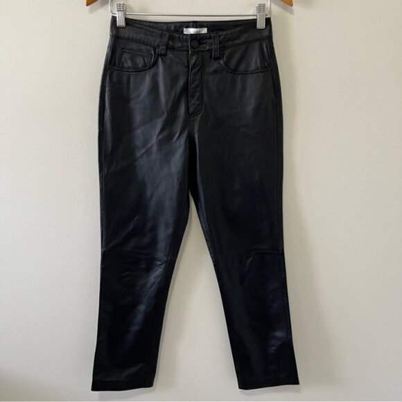 ANINE BING CONNOR GENUINE LEATHER PANT IN BLACK SIZE XS - Picture 4 of 16